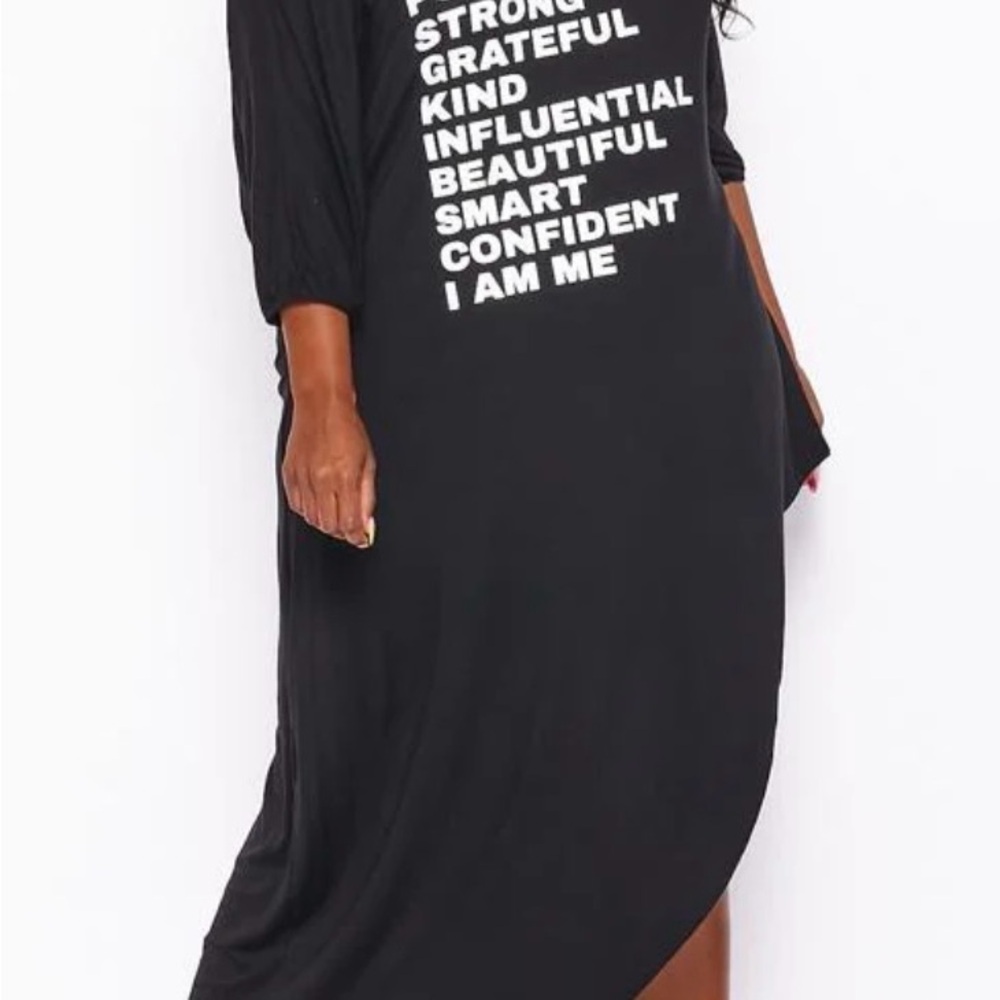 Black Asymmetrical Dress with Long Sleeves